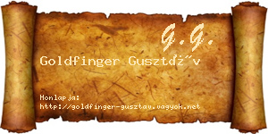 Goldfinger Gusztáv névjegykártya
